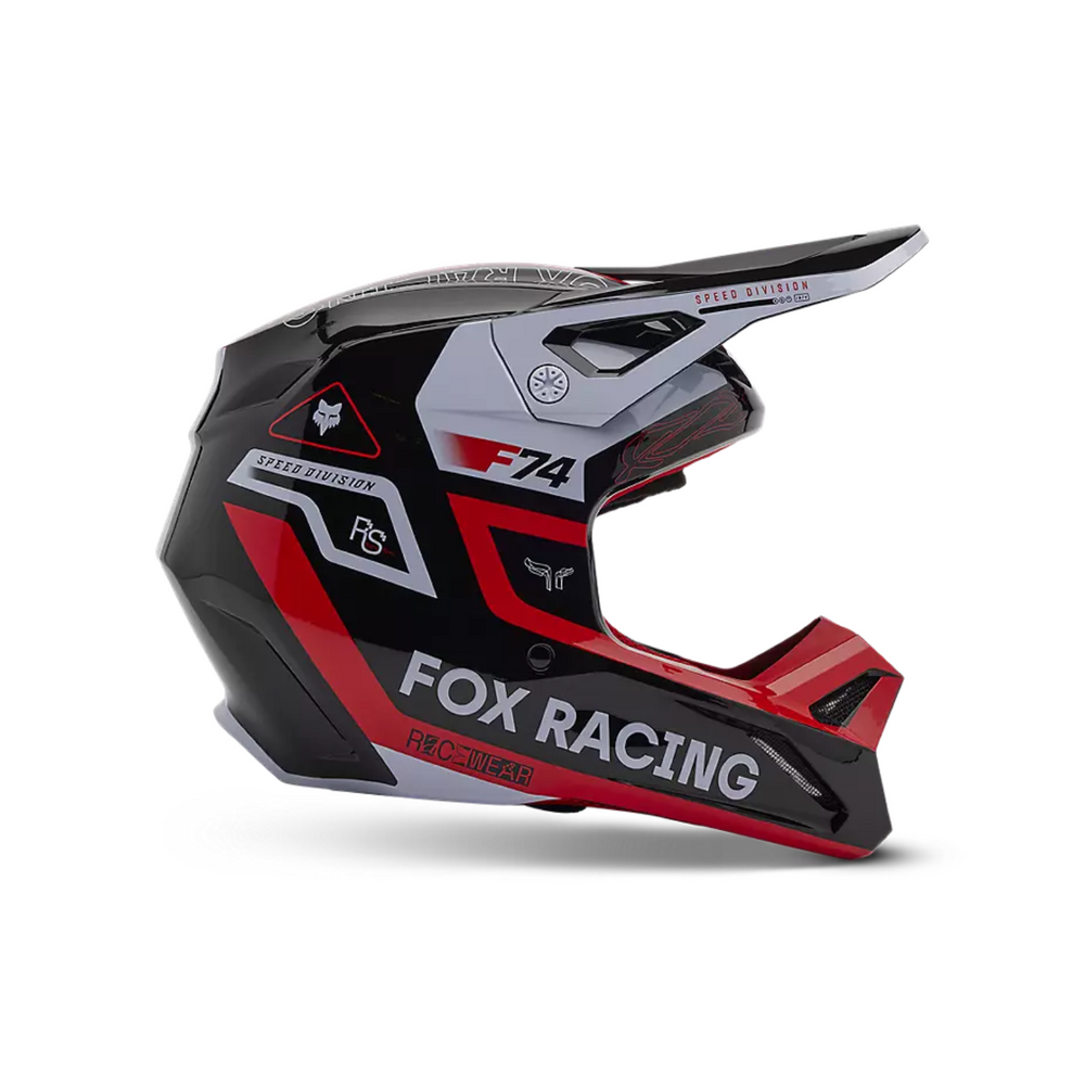 FOX Motocross Full Face Helmet-V1 Race Spec Helmet Fluorescent Red