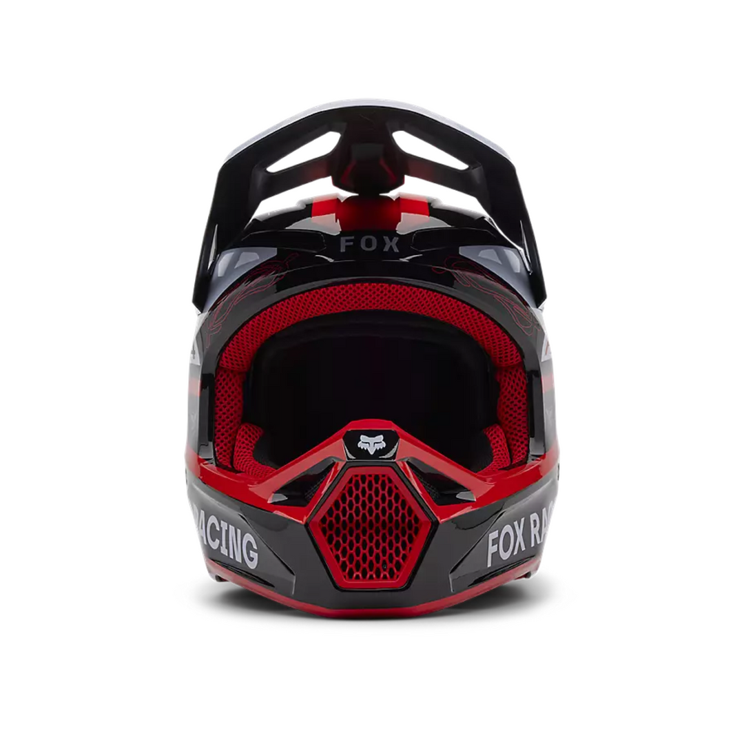 FOX Motocross Full Face Helmet-V1 Race Spec Helmet Fluorescent Red