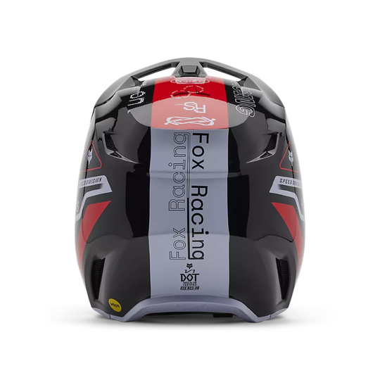 FOX Motocross Full Face Helmet-V1 Race Spec Helmet Fluorescent Red