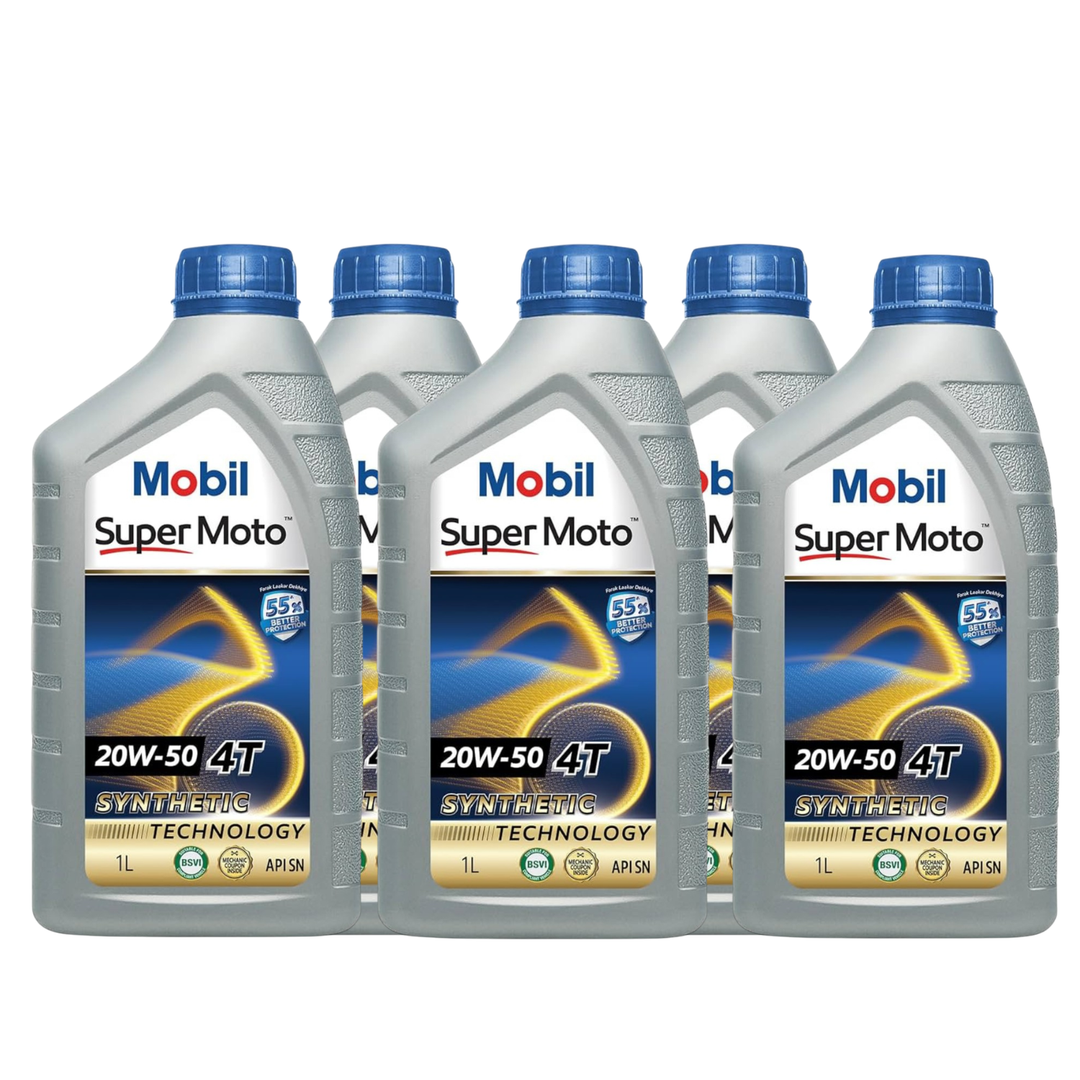 5L Pack of Mobil Super Moto 4T Motor Oil