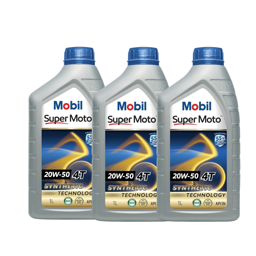 3L pack of mobil super moto 20W50 4T