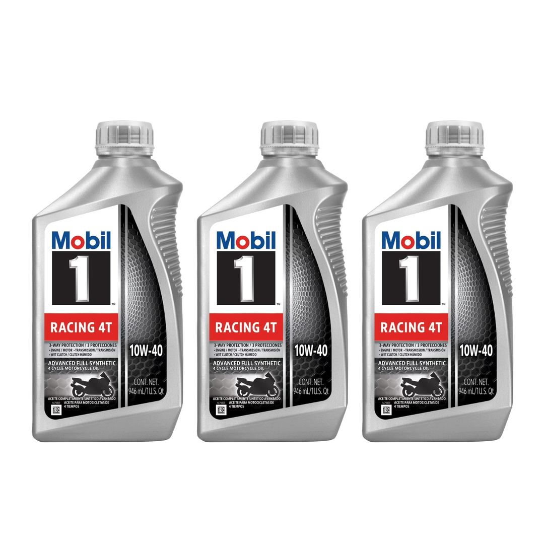 Mobile Racing Motorcycle Engine Oil 3L Pack
