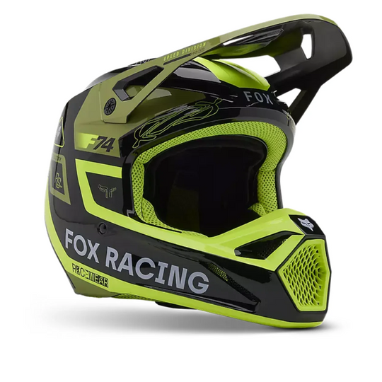 FOX Motocross Full Face Helmet-V1 Race Spec Helmet Pale Green