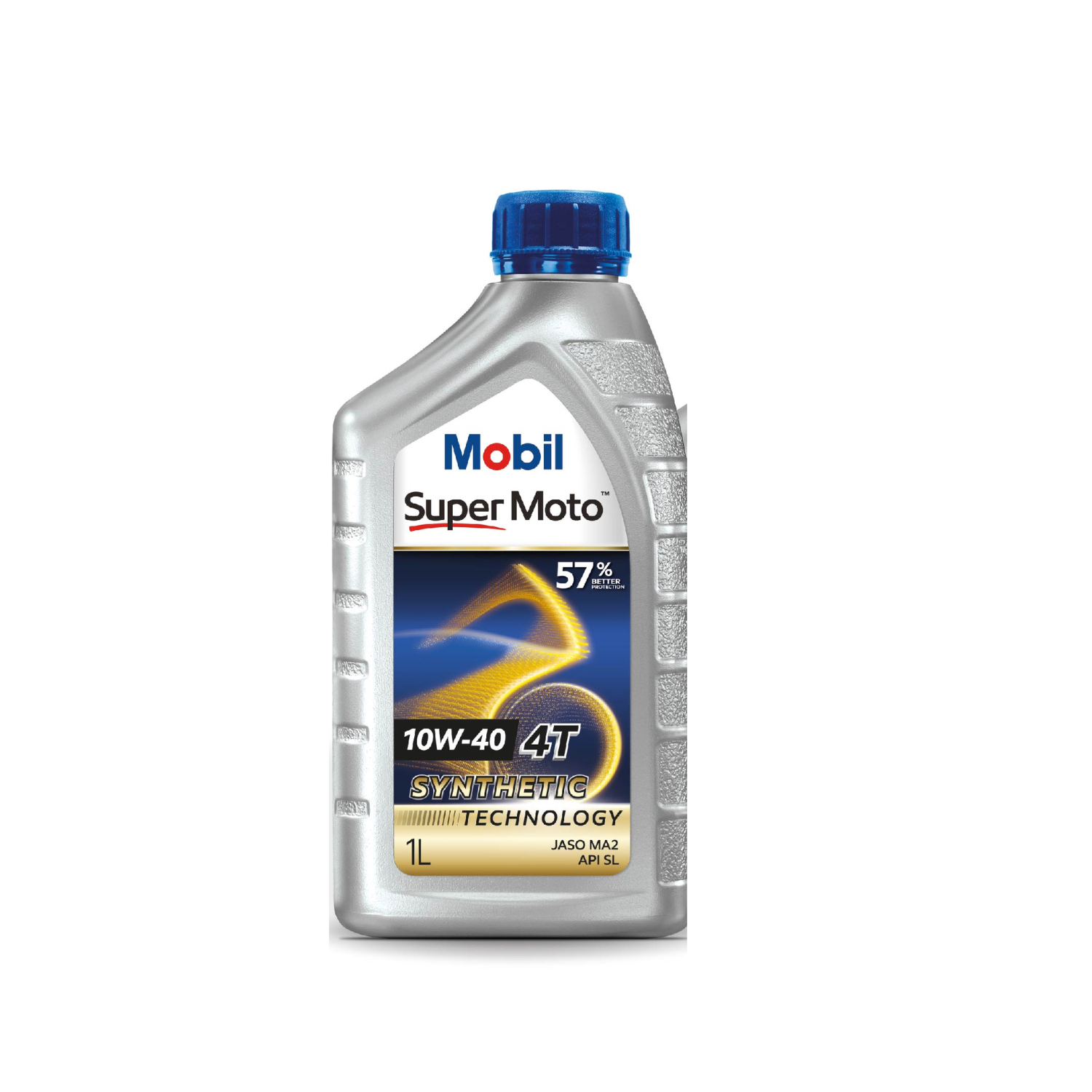 Mobil Super Moto 10W-40 motor oil with synthetic technology, designed for modern scooters.